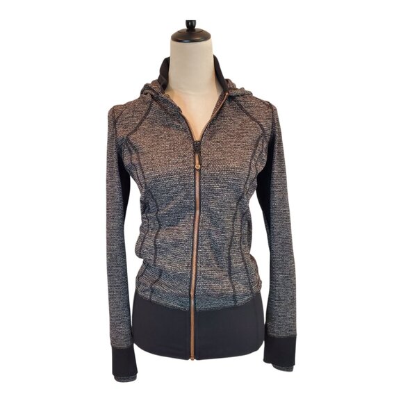 LULULEMON Athletica SZ 6 Women's Daily Practice Jacket Rio Mist White Gray Black - Picture 1 of 11